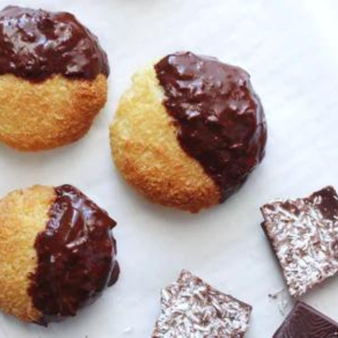 Keto chocolate dipped Macaroons