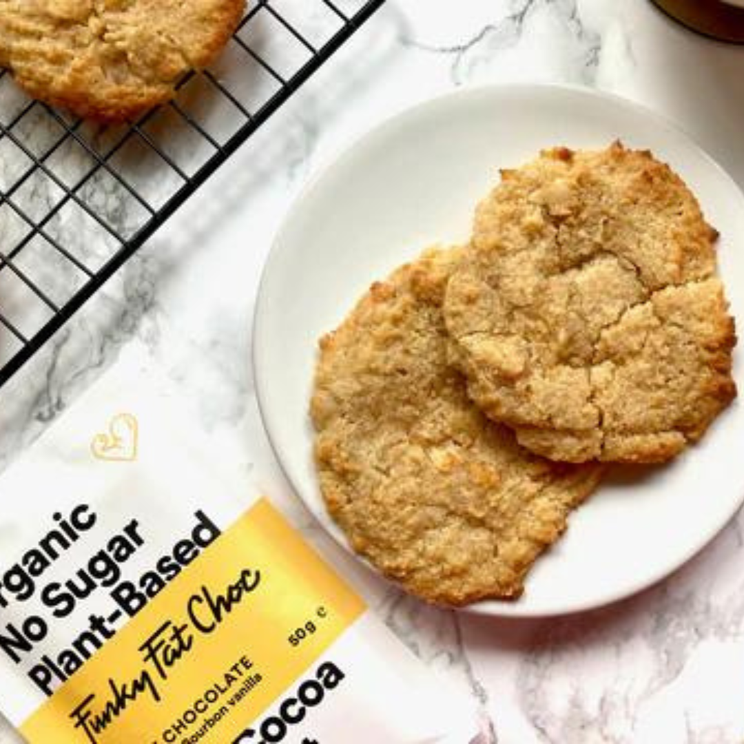 Sugar- Free White Chocolate Macadamia Cookies