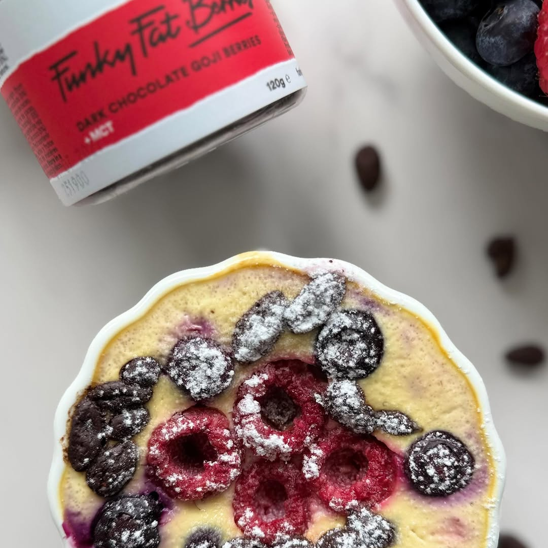 Berry Cheesecake in a Ramekin (guilt-free, no added sugar)