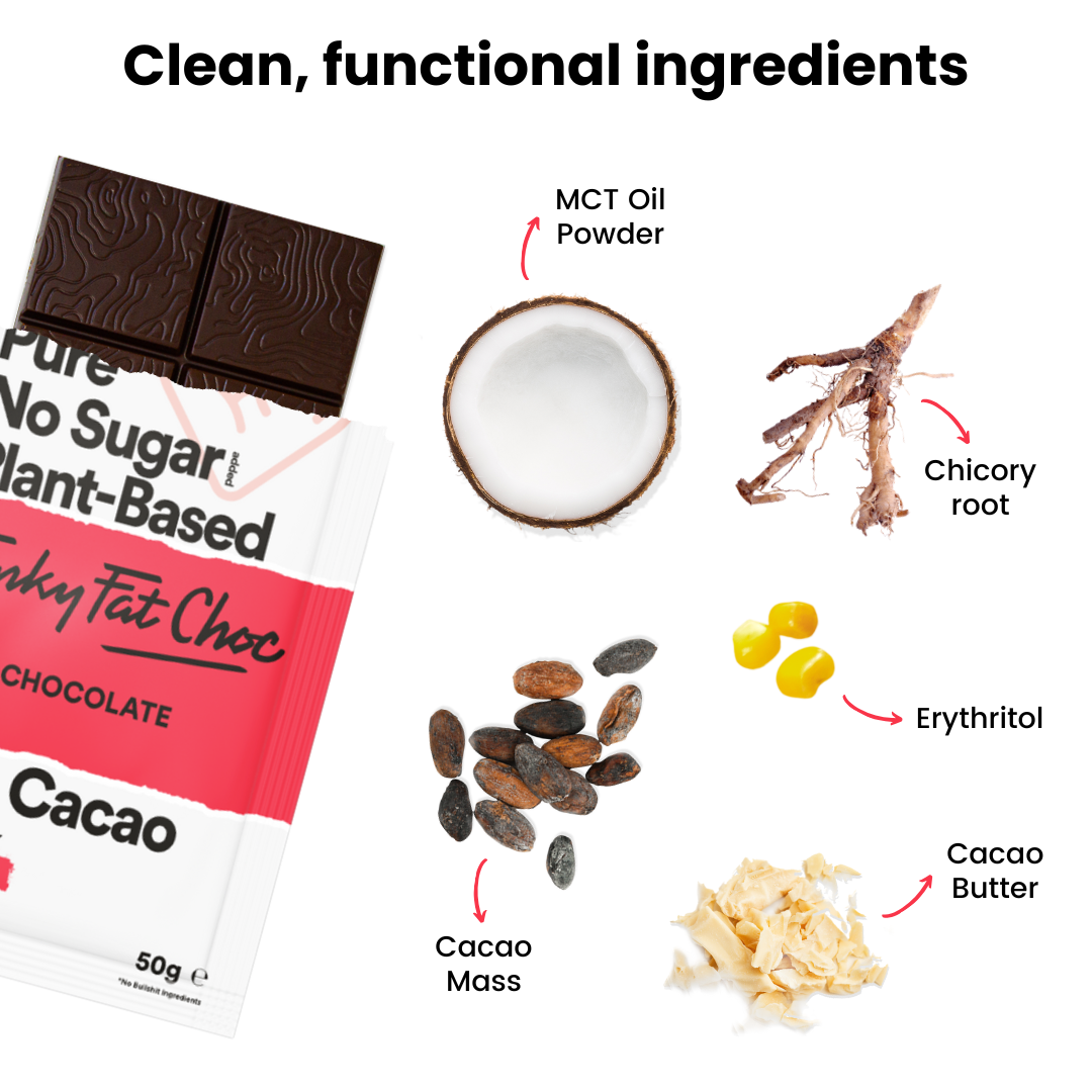 Funky Fat Choc Dark - 10 bars - funkyfatfoods.com