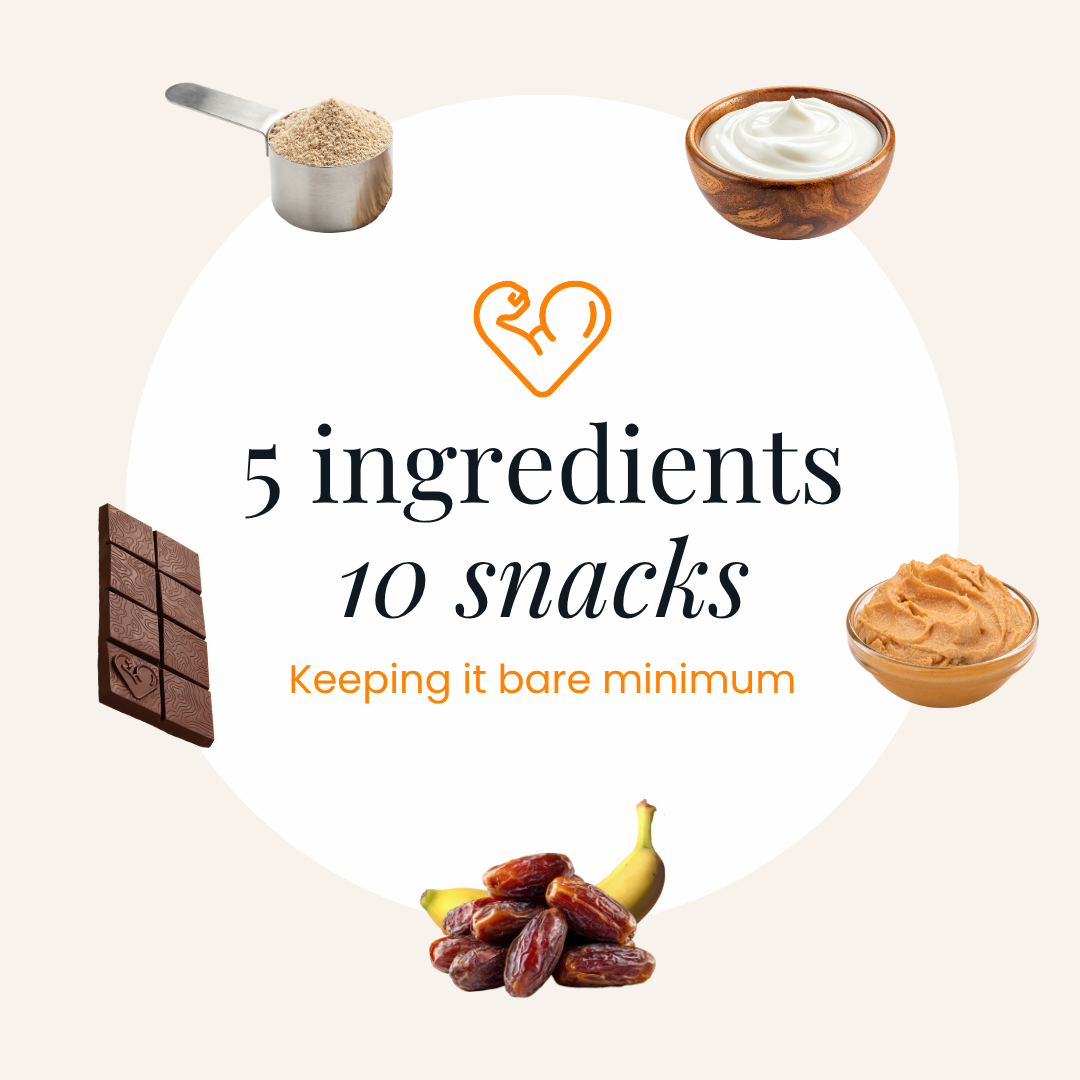 5 Ingredients. 10 Snacks. Keeping It Bare Minimum.
