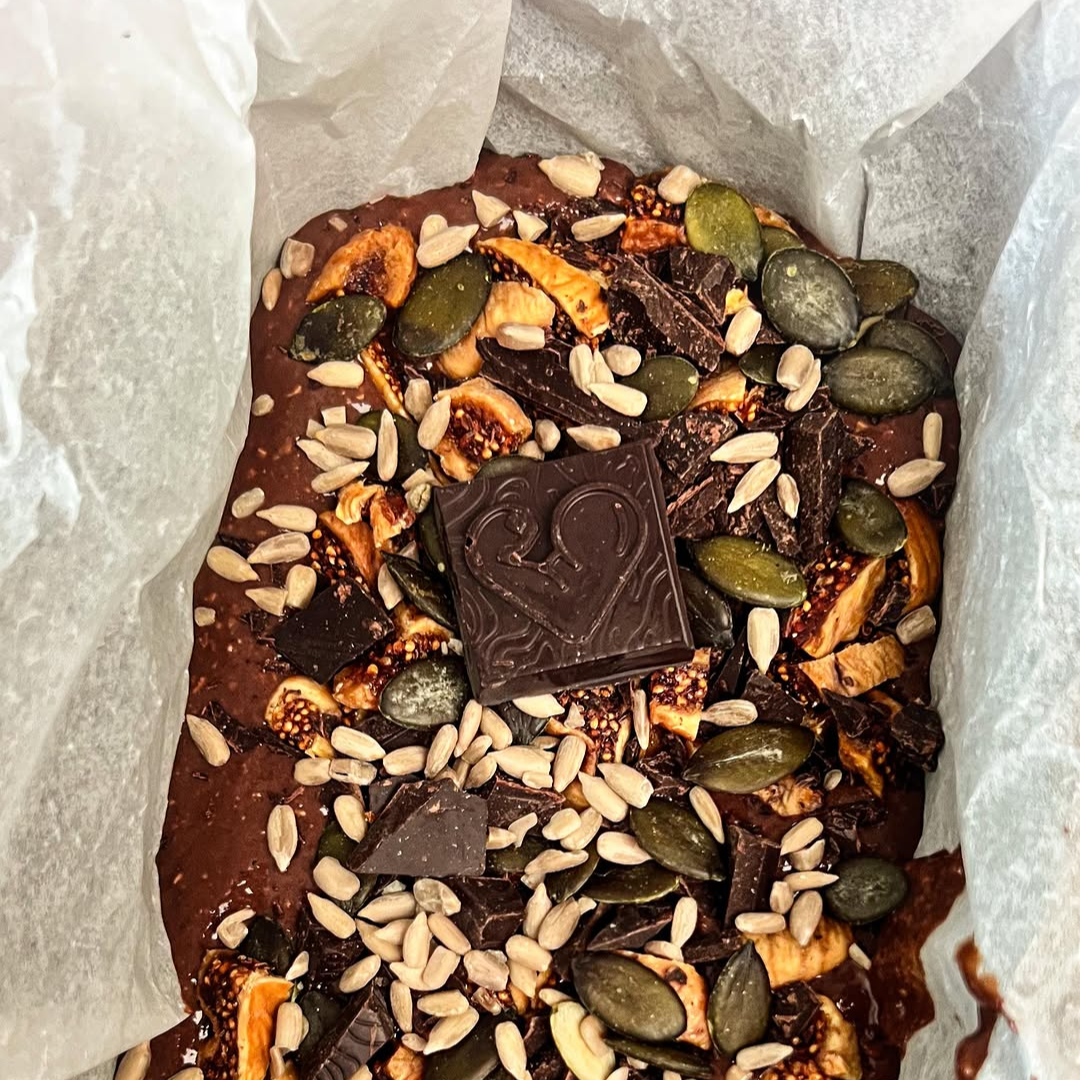 FunkyFat Choc Banana Bread with Figs (guilt-free, no added sugar)