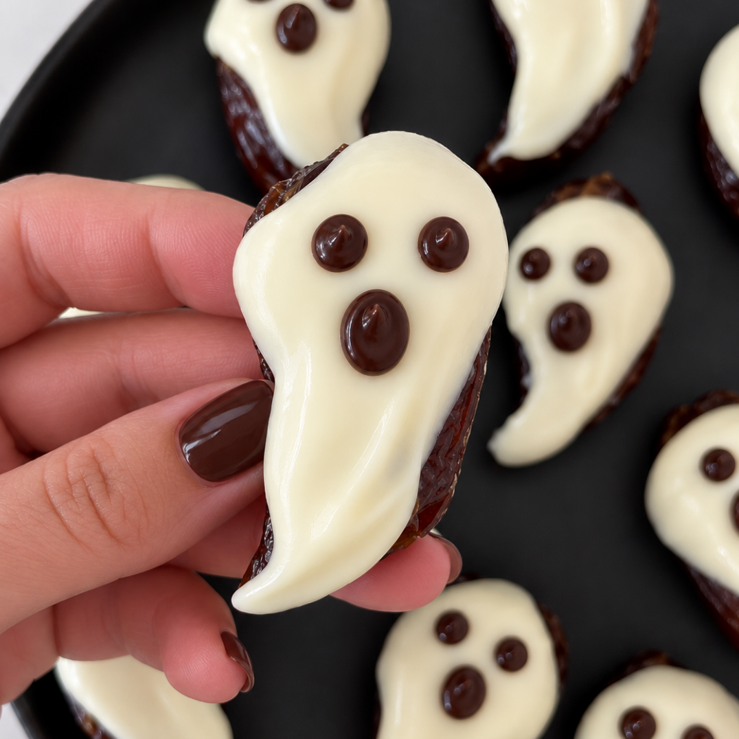 Halloween Chocolate Ghost Dates: A Spooky 3-Ingredient Treat