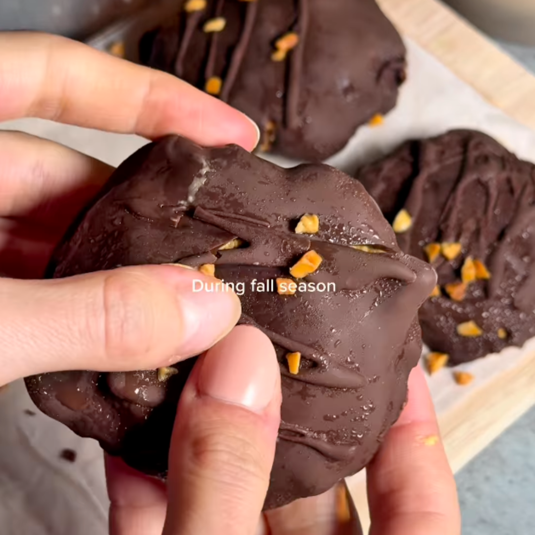 Pumpkin Yogurt Bites with Chocolate Shell