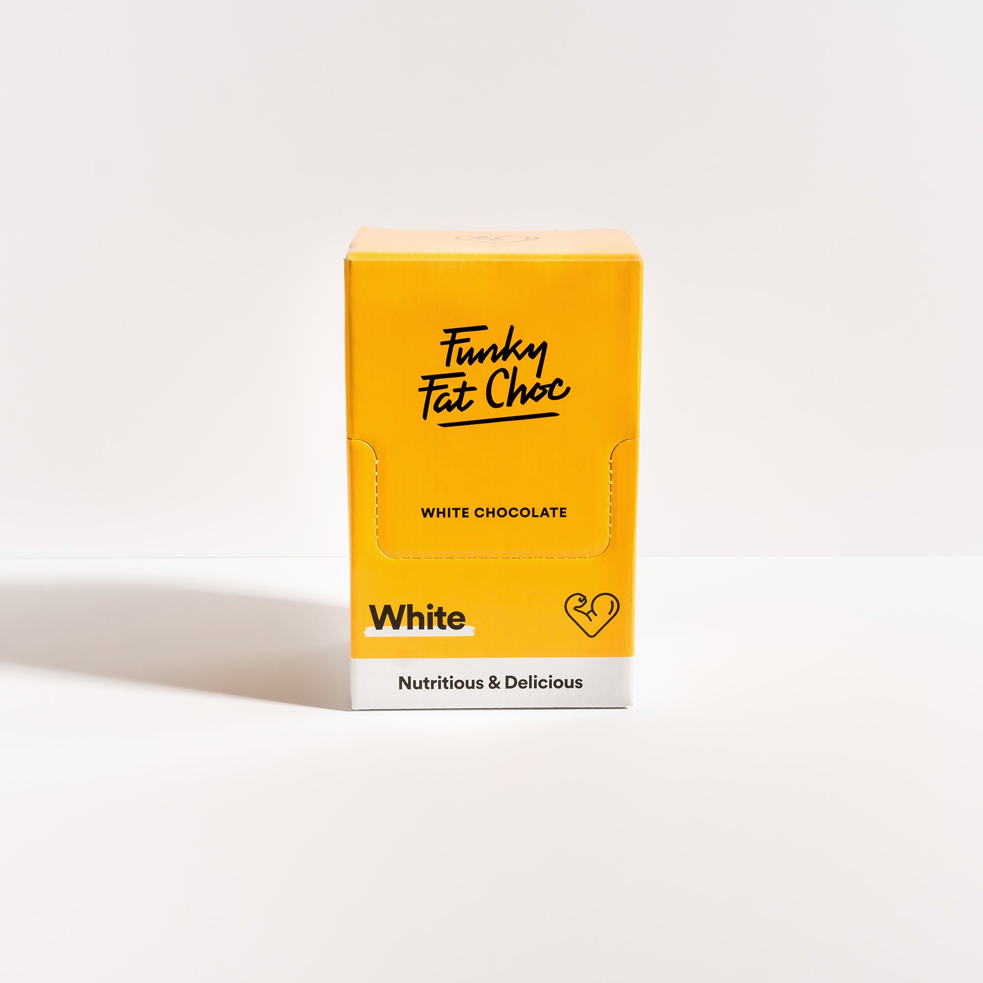 Funky Fat Choc White + Bourbon Vanilla - Box with 10 bars